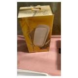 White Porcelain Butter Dish with Gold Trim