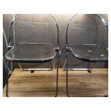 Pack of 2 ,Modern Metal Acrylic Dorm Folding Chair Chrome - Room Essentials - Retail: $100
