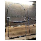 Pack of 2 ,Modern Metal Acrylic Dorm Folding Chair Chrome - Room Essentials - Retail: $100