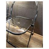 Pack of 2 ,Modern Metal Acrylic Dorm Folding Chair Chrome - Room Essentials - Retail: $100