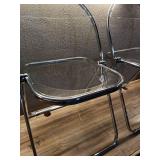 Pack of 2 ,Modern Metal Acrylic Dorm Folding Chair Chrome - Room Essentials - Retail: $100