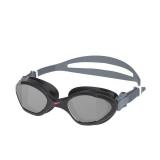 Speedo Junior Amp Mirrored Swim Goggles - Black/Gray: Latex-Free, Anti-Fog, Adjustable Strap