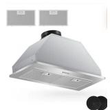 28 in. 600 CFM Convertible Insert Range Hood with 2-Charcoal Filters and 2-5W LEDs Touch Control in Stainless Steel - Retail: $130