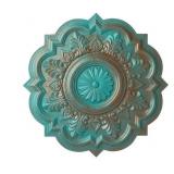 Ekena Millwork 20 1/4"OD x 1 1/2"P Deria Ceiling Medallion (Fits Canopies up to 6\"), Hand-Painted Copper Green Patina - Retail: $169