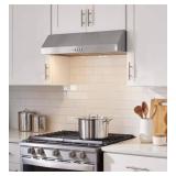Vissani Sarela 30 in. W x 7 in. Î500CFM Convertible Under Cabinet Range Hood in Stainless Steel with LED Lights and Filter - Retail: $229