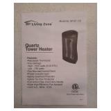 1500-Watt Black Electric Tower Quartz Infrared Space Heater with Thermostat - Retail: $70
