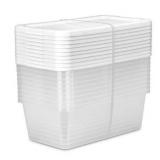 Sterilite Set of (10) 6 Quart Storage Boxes  Clear Plastic Storage Bin with Snap-on Lid  White