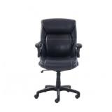 Serta Air Lumbar Bonded Leather Manager Office Chair  Black - Retail: $139