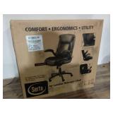 Serta Air Lumbar Bonded Leather Manager Office Chair  Black - Retail: $139