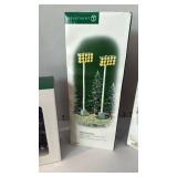 Dept 56 Snow Village Accessories Decorated Sisal Trees and Stadium Lights