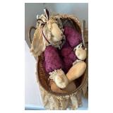 Bunny in cradle with 2 decorative pillows
