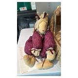 Bunny in cradle with 2 decorative pillows