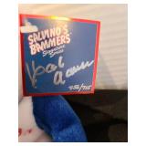 Two Personally Autographed by Hank Aaron Salvinos Bammers bears, with Certificate of Authenticity, numbered in acrylic box.