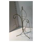 Metal tree with 4 cloisonne eggs or round Christmas ornaments