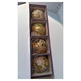 Cloisonne egg or round Christmas ornaments set of 4