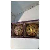 Cloisonne egg or round Christmas ornaments set of 4