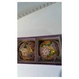 Cloisonne egg or round Christmas ornaments set of 4