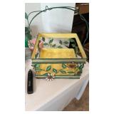 Vintage razor with blades, decorative basket and more