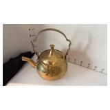 Brass tea kettle and brass bells