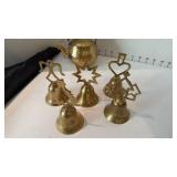 Brass tea kettle and brass bells