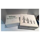 Dept 56 Snow Village Evergreen Trees and Village Porcelain Pines