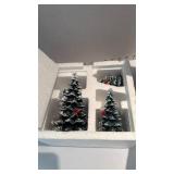 Dept 56 Snow Village Evergreen Trees and Village Porcelain Pines