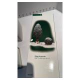Dept 56 Snow Village Holly Topiaries, Holly Trees set set and Bush with Frosted Topiary Trees