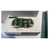 Dept 56 Snow Village Holly Topiaries, Holly Trees set set and Bush with Frosted Topiary Trees