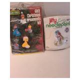 Christmas stitchery kits.