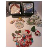 Miniature tea sets, 2 new in boxes, plus small Easter tins