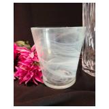 Vases with faux flowers