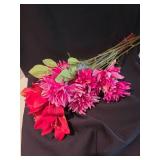 Vases with faux flowers