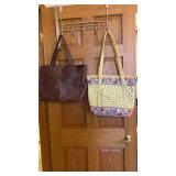 Vera Bradley zip top tote and Italian leather tote