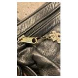 Stone Mountain leather shoulder bag and 2 crocheted shoulder bags