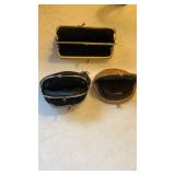 Eel skin and leather coin purses