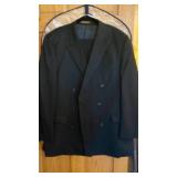 Mens Ralph Lauren black wool double breasted suit 45T