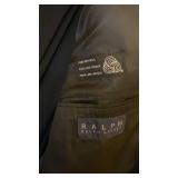 Mens Ralph Lauren black wool double breasted suit 45T