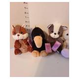 Precious Moments stuffed animals.