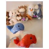 Precious Moments stuffed animals.