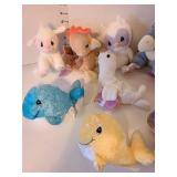Precious Moments stuffed animals.