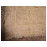 Alpaca lined piece 65x50 and small patterned is 30x42. Lined piece 0missing section of fur, see pictures