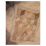 Alpaca lined piece 65x50 and small patterned is 30x42. Lined piece 0missing section of fur, see pictures