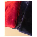 Navy blue and cranberry color throw blankets.