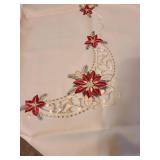 4 tablecloths and 3 napkins.