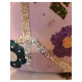 4 decorative throw pillows. The Love pillow has small stains