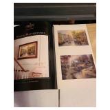 Framed wall decor, 44x35 with COA, two Thomas Kinkade soft cover catalog books, more