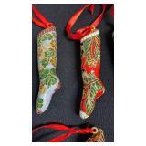 Beautiful cloisonne stocking ornaments, set of 6