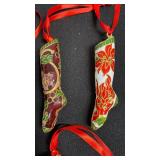 Beautiful cloisonne stocking ornaments, set of 6
