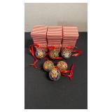 Cloisonne ornaments, set of 6