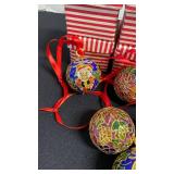 Cloisonne ornaments, set of 6